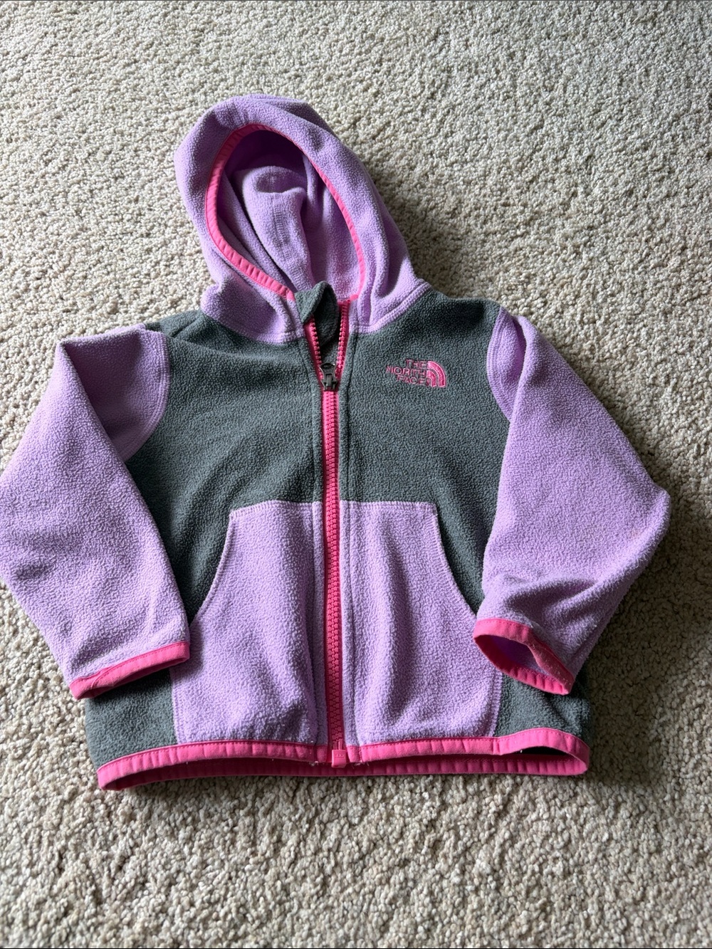 The North Face Girls' Lavender, Gray & Pink Fleece Hoodie